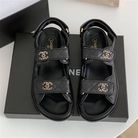 sandales chanel 2023 prix|Chanel velcro sandals.